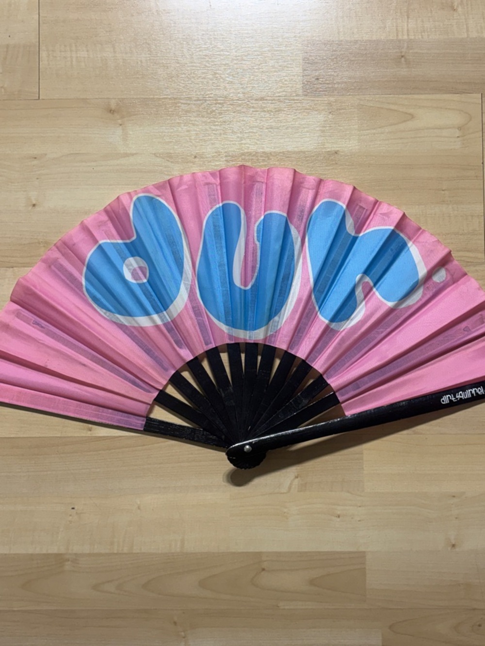 Rue21 Pink Fan with Blue 'DUR' Graphic